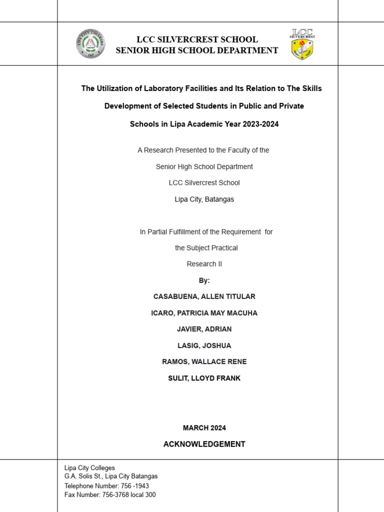 Impact of Lab Facilities on Student Skills | PDF | Laboratories | Learning