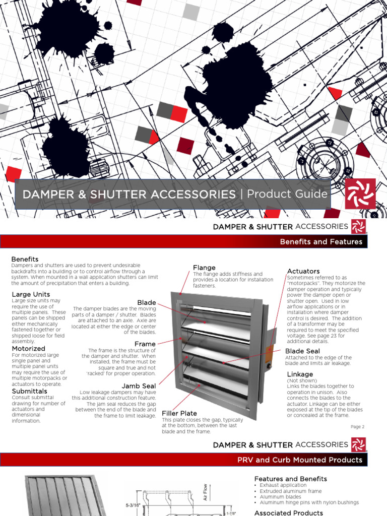 Damper and Shutter Accessories Guide | PDF | Duct (Flow) | Switch