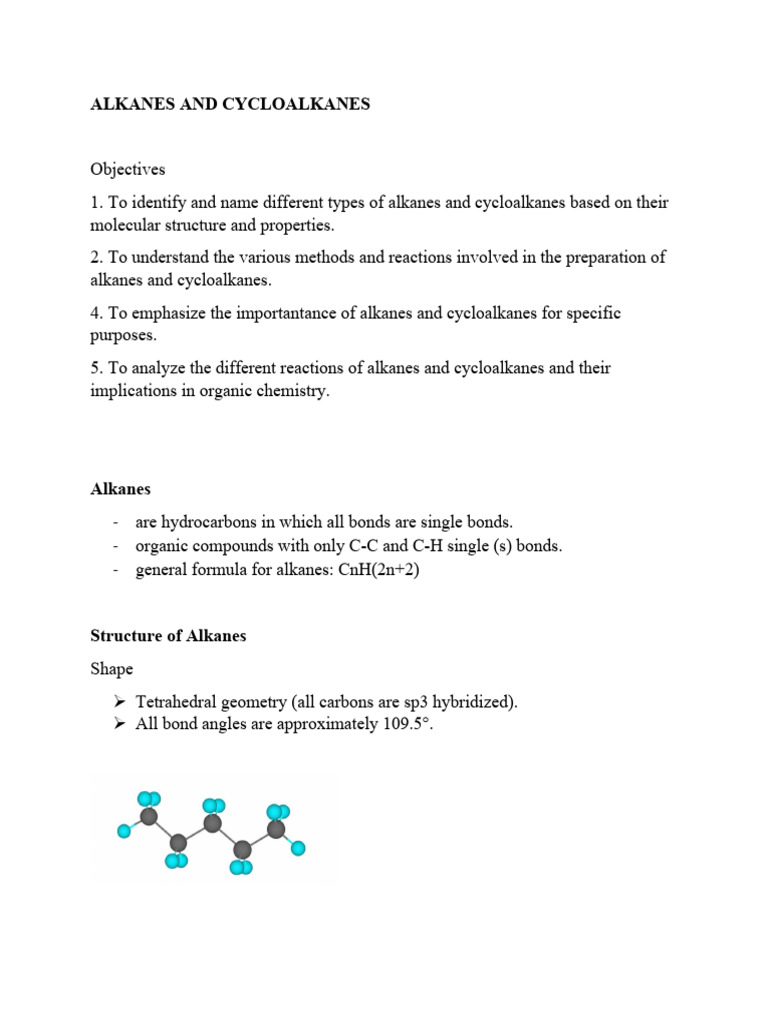 ALKANES | PDF | Alkane | Chemistry