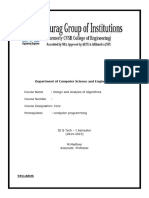 Design and Analysis of Algorithms