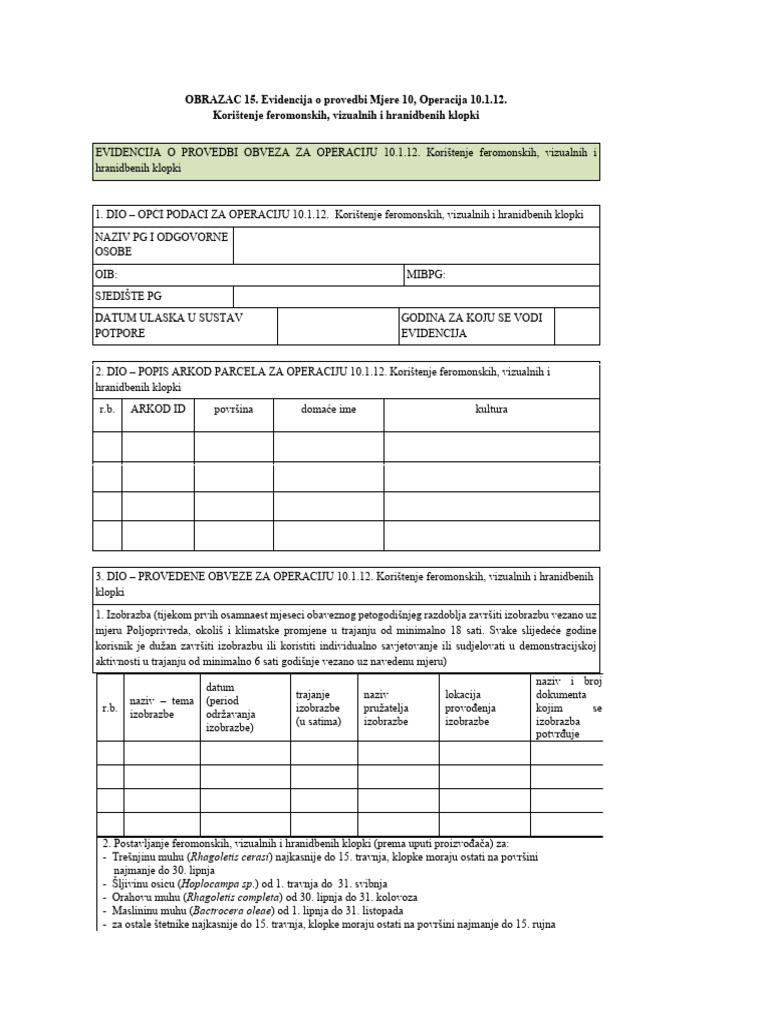 Obrazac 15 Klopke | PDF