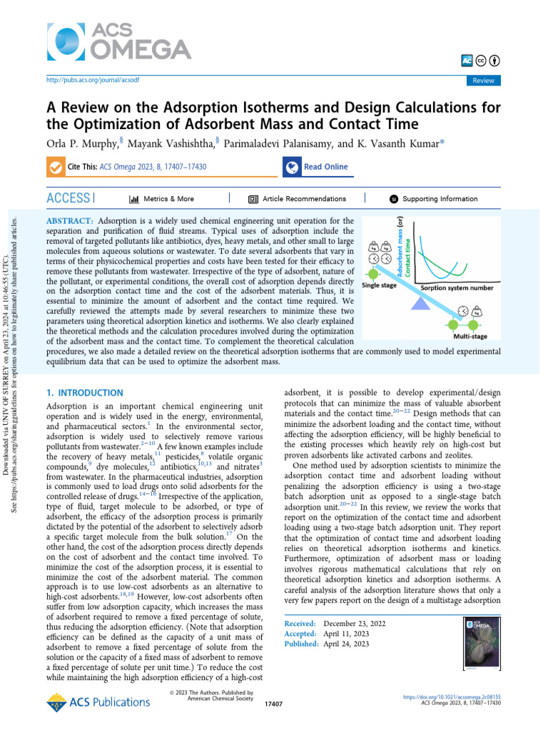Adsorption Isotherms Review | Download Free PDF | Adsorption | Materials