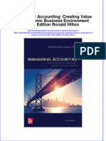 Managerial Accounting Creating Value in A Dynamic Business Environment 12Th Edition Ronald Hilton Download PDF Chapter