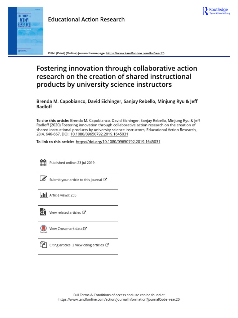Collaborative Action Research in Science Education | PDF | Science ...