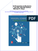 Managerial Economics Business Strategy 10E Ise 10Th Ise Edition Michael R Baye Download PDF Chapter