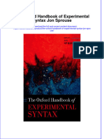 The Oxford Handbook Of Experimental Syntax Jon Sprouse  ebook full chapter
