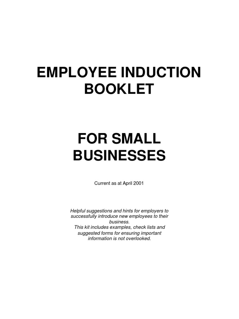 Employee Induction Guide for Small Businesses | PDF