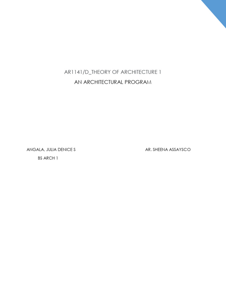 AN-ARCHITECTURAL-PROGRAM | PDF | Room
