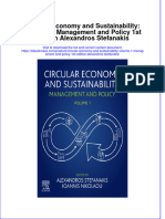 Circular Economy and Sustainability Volume 1 Management and Policy 1St Edition Alexandros Stefanakis Full Chapter