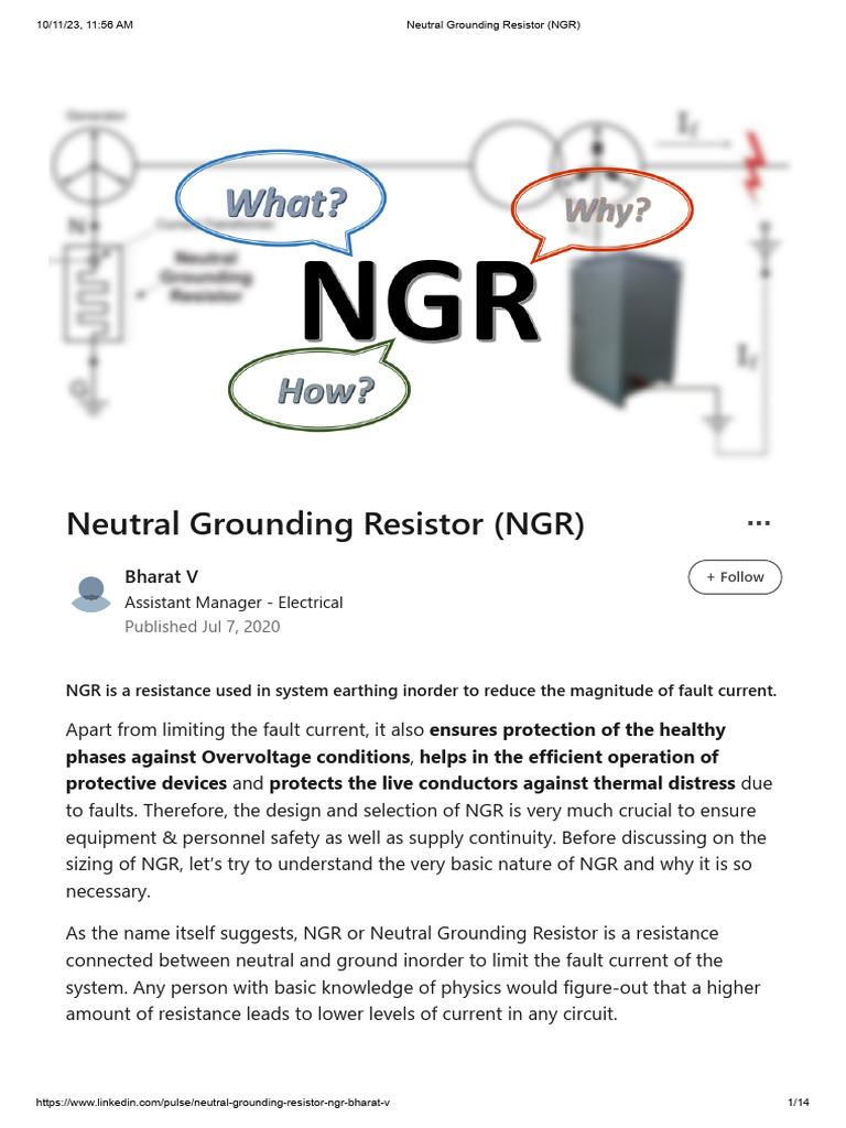 Understanding Neutral Grounding Resistors | PDF | Capacitor ...