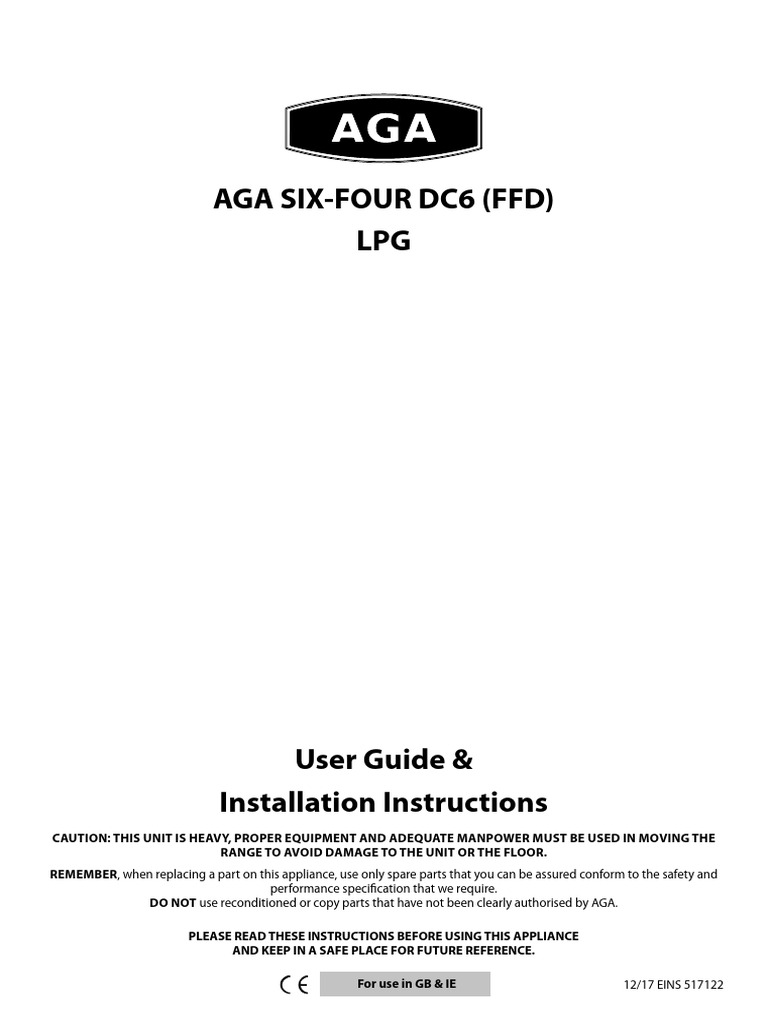 AGA 6-4 Gas Owners LPG 12-17 EINS 517122 | PDF | Kitchen Stove | Grilling