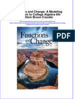Functions and Change A Modeling Approach To College Algebra 6Th Edition Bruce Crauder Full Chapter