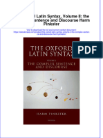 The Oxford Latin Syntax Volume Ii The Complex Sentence and Discourse Harm Pinkster Ebook Full Chapter