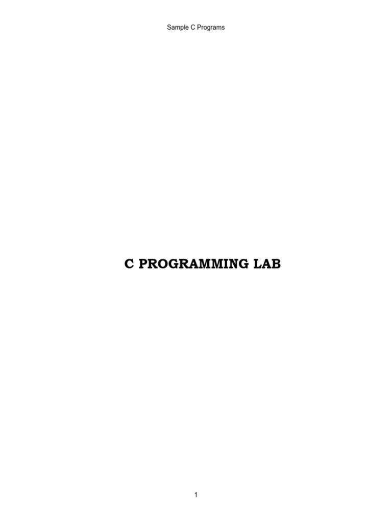 C-Programming-Sample Programs | PDF | Sequence | Computer Programming