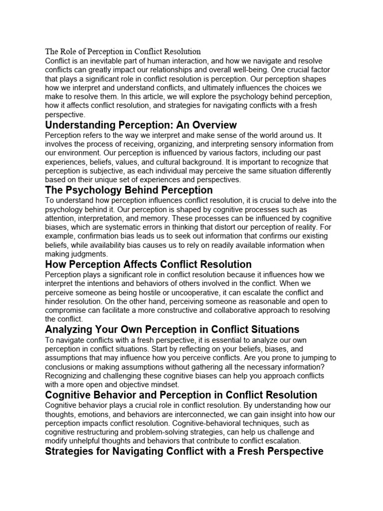 Why Are Communication Models Important In Conflict Resolution