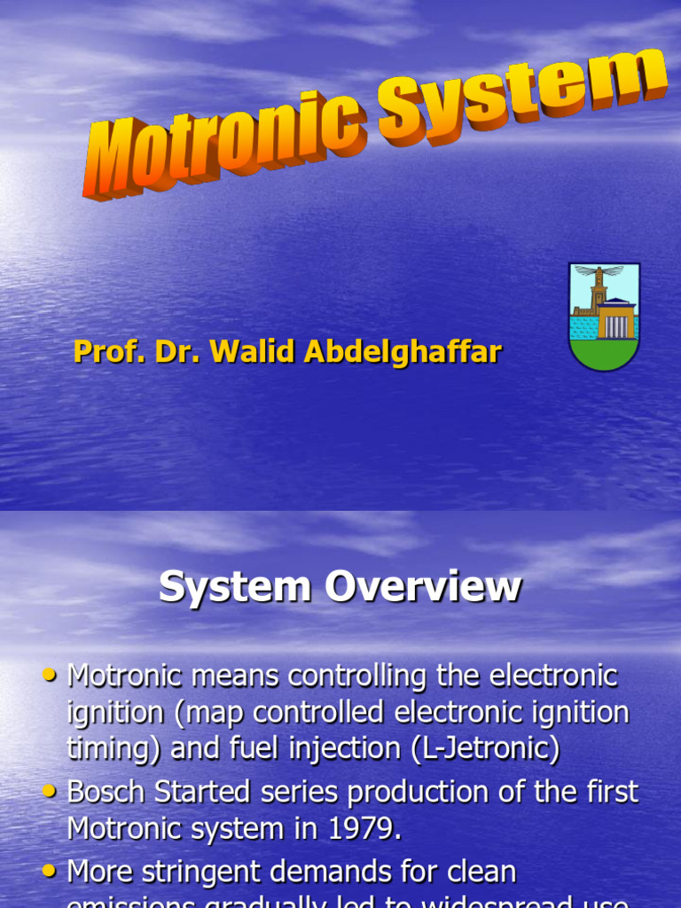 Week 12 Motronic Systems PDF Throttle Fuel Injection