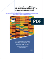 The Palgrave Handbook of African Colonial and Postcolonial History 1St Edition Martin S Shanguhyia Ebook Full Chapter