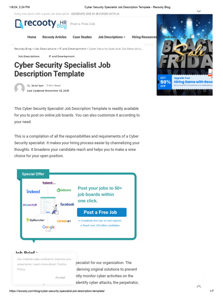 Cybersecurity Job Template | PDF | Security | Computer Security