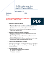 Evaluación Literatura 6to Completa Carrera