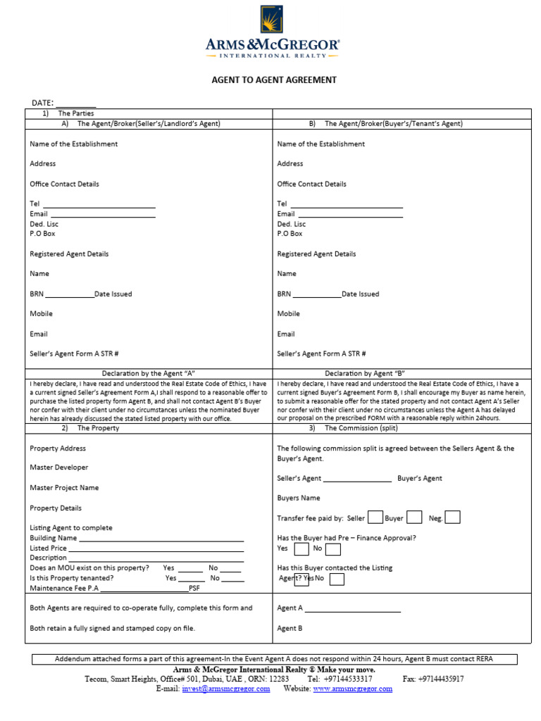 Agent To Agent Agreement NDAform I | PDF | Confidentiality | Civil Law ...