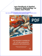 The Palgrave Handbook of Applied Linguistics Research Methodology 1St Ed Edition Aek Phakiti Ebook Full Chapter