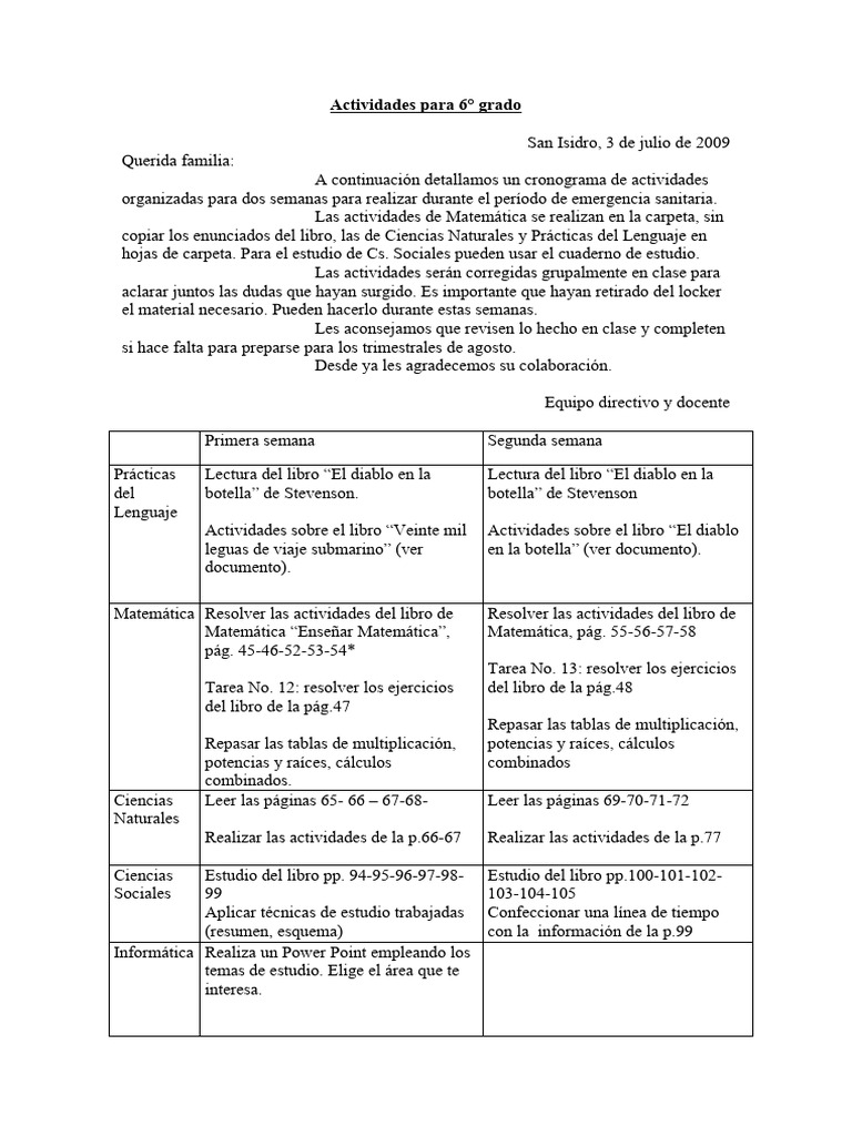 Actividades 6 Grado Pdf