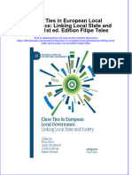 Close Ties in European Local Governance Linking Local State and Society 1St Ed Edition Filipe Teles Full Chapter