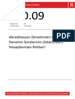 R10-09 - 03 - 0 Akreditasyon Denetimleri Için Denetim Sürelerinin (AdamGün) Hesaplanması Rehberi