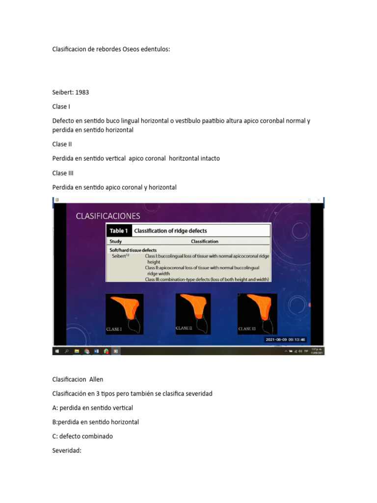 Clasificacion de Rebordes Oseos Edentulos | PDF