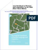 The Palgrave Handbook Of Romani Language And Linguistics 1St Ed 2020 Edition Yaron Matras  ebook full chapter