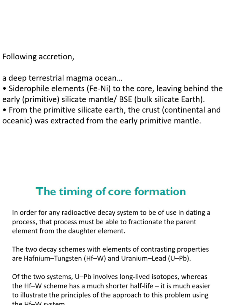 Hf-W Isotope Fractionation in Earth's Core | PDF | Planetary Core ...