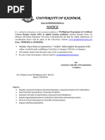 University of Kashmir: Notice