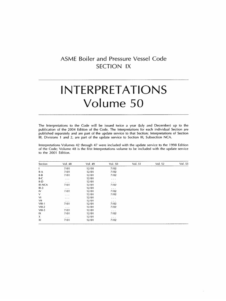 Asme Ix-01 Int Vol 50 | PDF