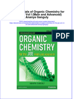 Fundamentals of Organic Chemistry For The Jee Vol I Main and Advanced Ananya Ganguly Full Chapter