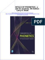 Fundamentals of Phonetics A Practical Guide For Students 5Th Edition Larry H Small Full Chapter