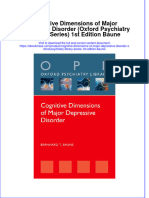 Cognitive Dimensions of Major Depressive Disorder Oxford Psychiatry Library Series 1St Edition Baune Full Chapter