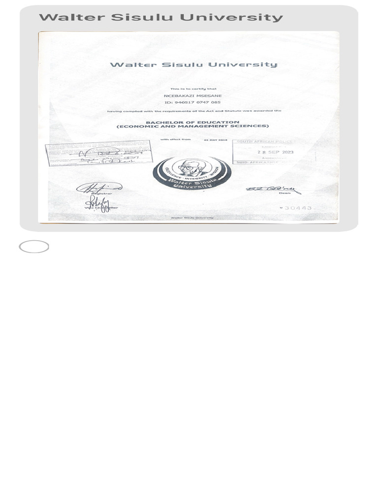 UNIVERSITY OF WALTER SISULU PROSPECTUS PDF intelligence overview