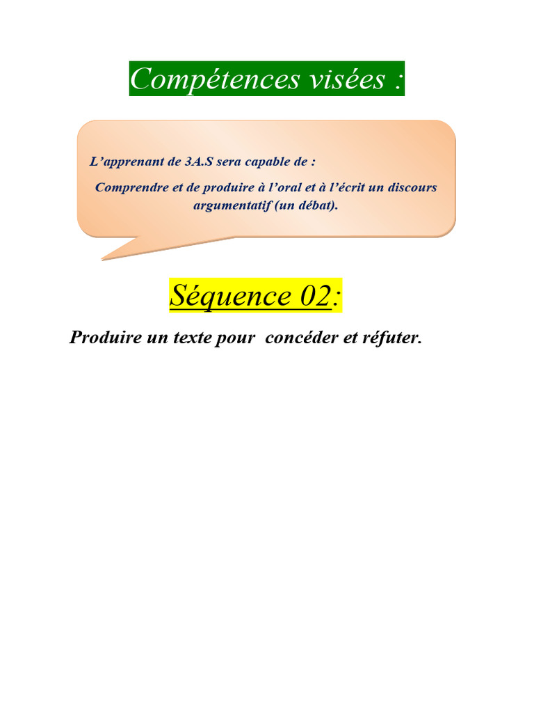 Argumentation : concéder et réfuter | PDF | Évolution de carrière