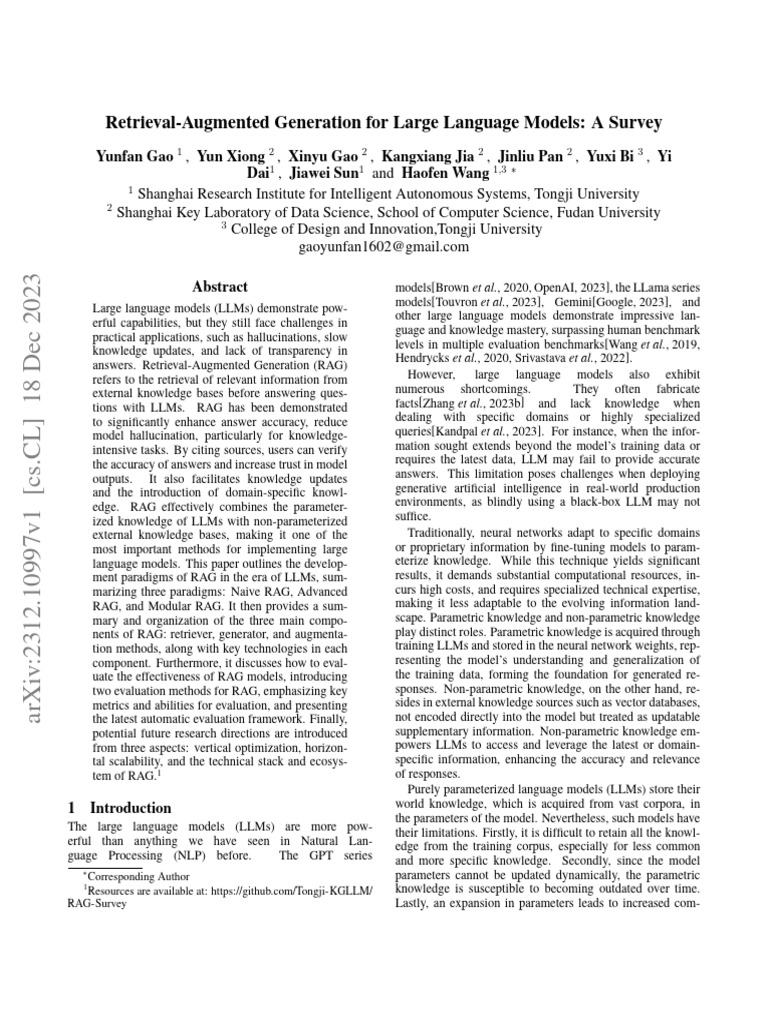 RAG for Large Language Models Survey | PDF | Information Retrieval ...