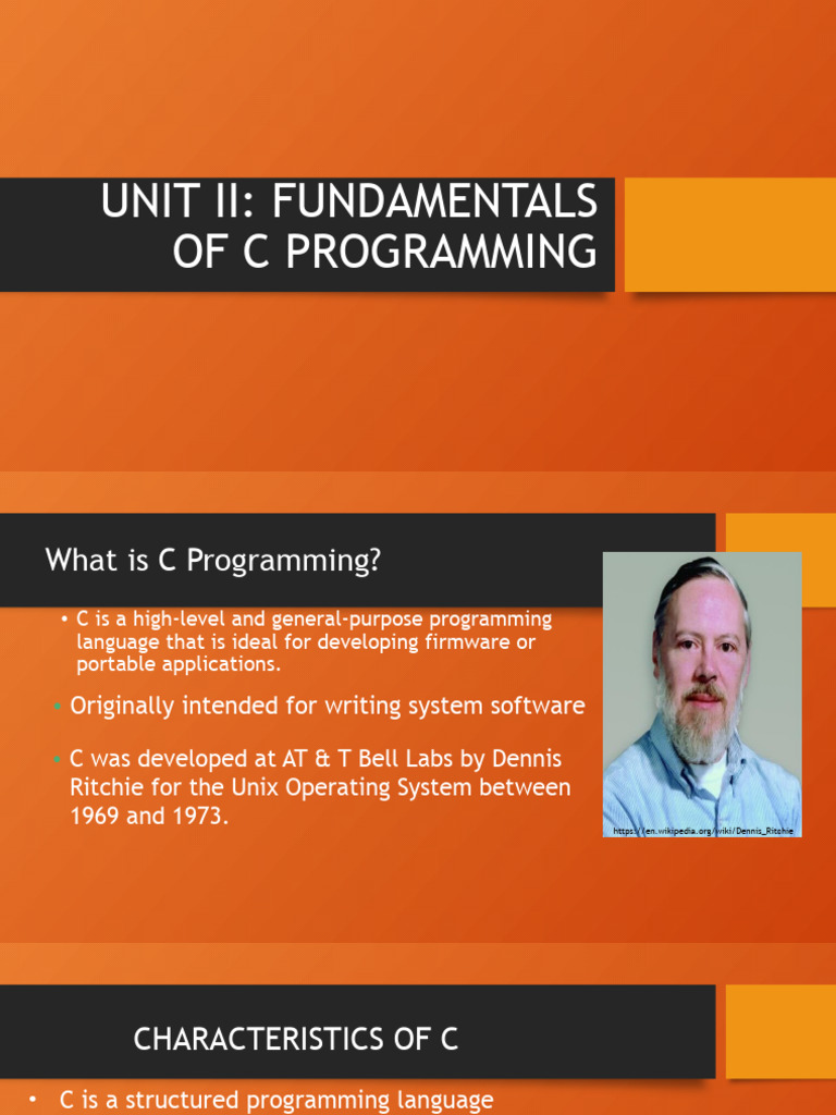 Unit II - Fundamentals of C Programming | Download Free PDF | Computer ...