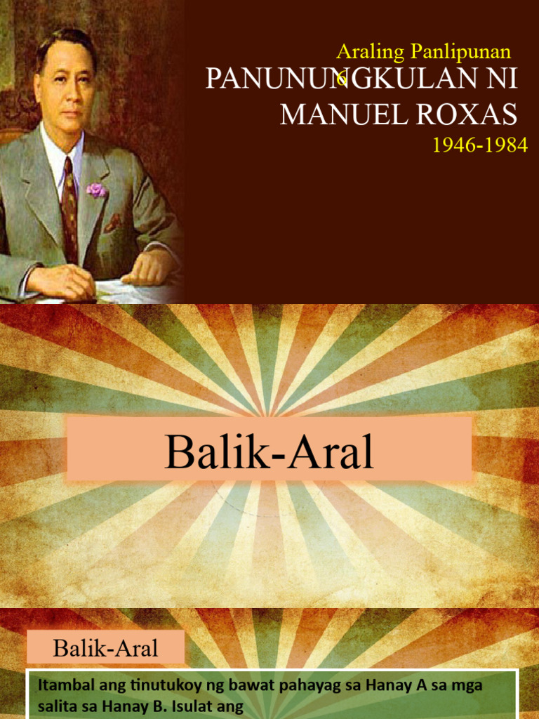 Panunungkulan Ni Manuel Roxas | PDF