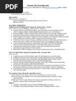 Patrick Kowalkowski - Teaching Resume