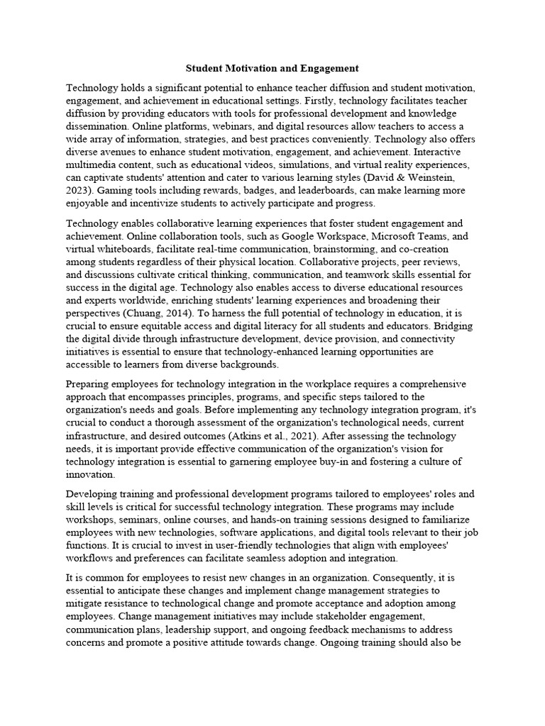 Enhancing Student Engagement with Technology | PDF | Learning | Cognition