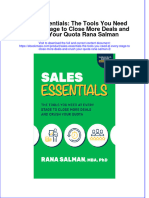 Sales Essentials The Tools You Need at Every Stage To Close More Deals and Crush Your Quota Rana Salman 2 Full Download Chapter