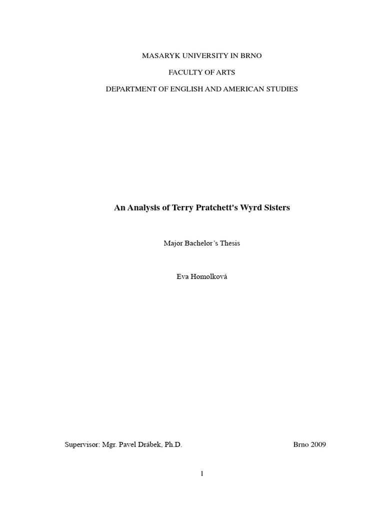 Bachelor Thesis Eva Homolkova Final Version | PDF | Terry Pratchett ...