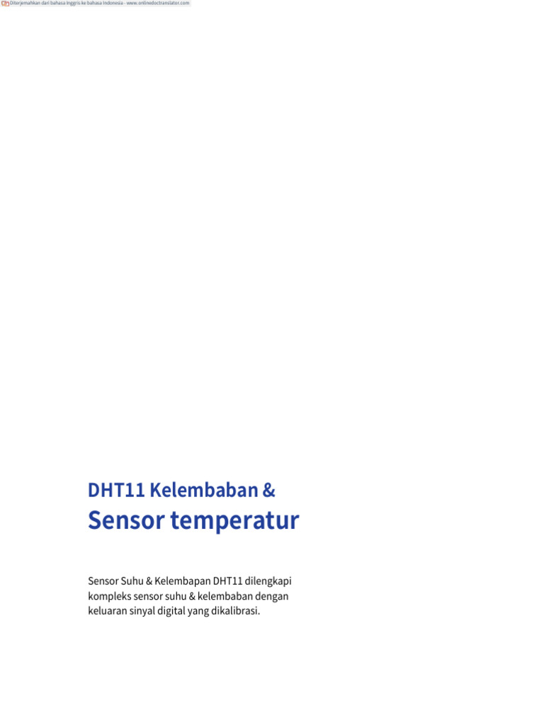 Spesifikasi Sensor DHT11 Kelembaban | PDF | Sains & Matematika | Komputer