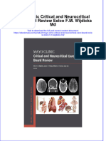 Mayo Clinic Critical and Neurocritical Care Board Review Eelco F M Wijdicks MD Download PDF Chapter