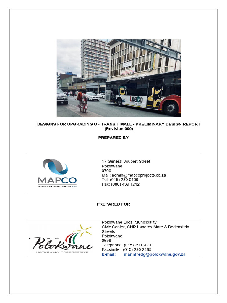Upgrading Designs for Polokwane Transit Mall | PDF | Traffic ...