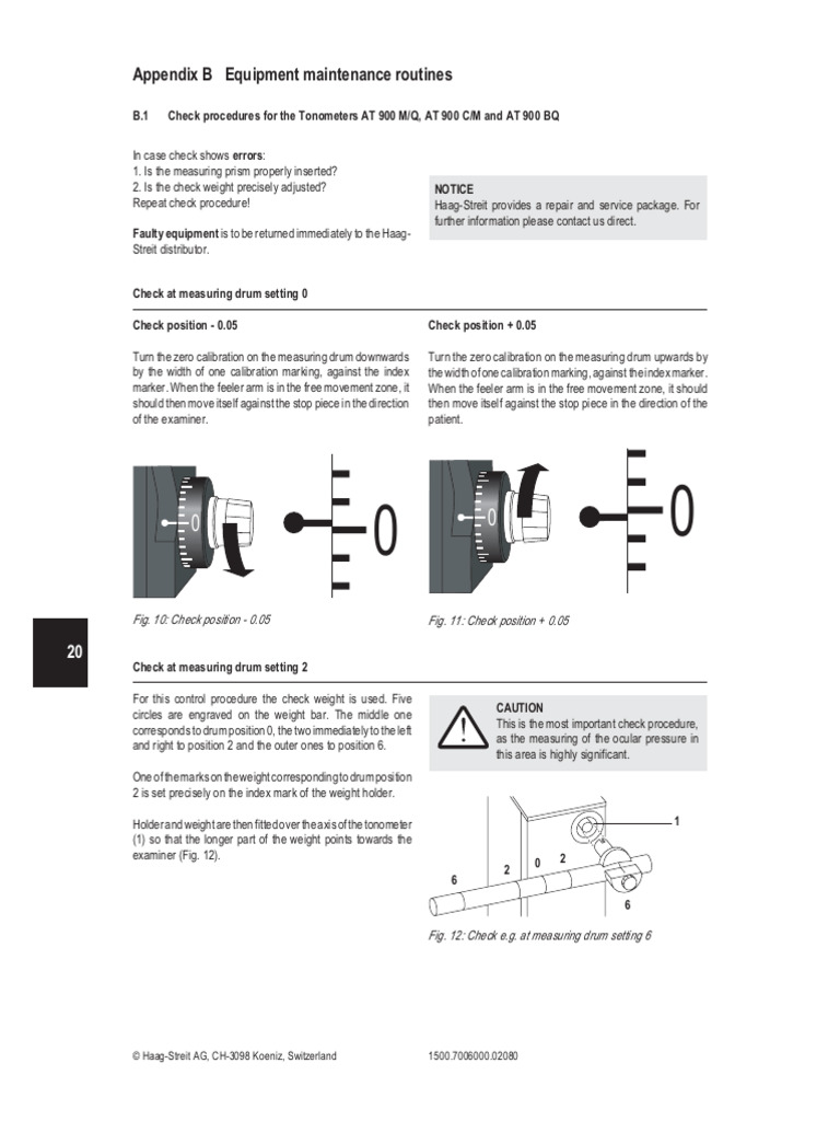 Tonometer Calibration Procedures | PDF | Calibration | Weight