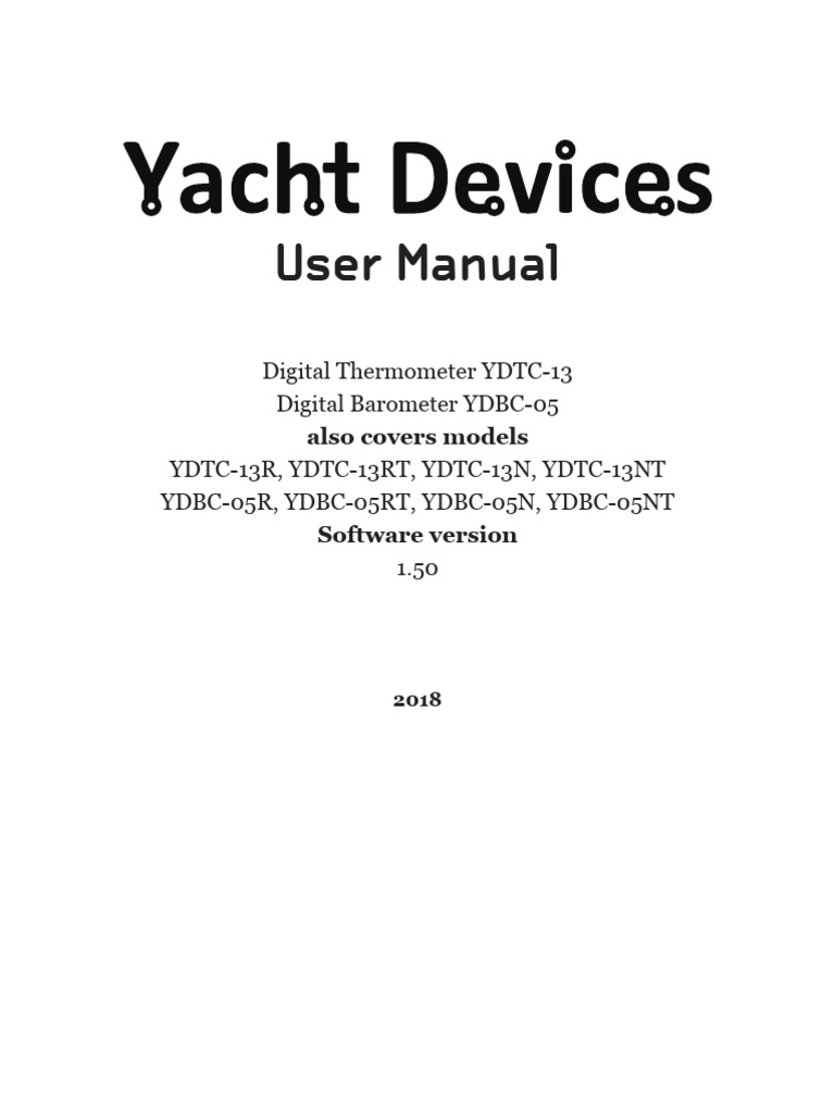 Yacht Devices Barometer and Thermometer User Manual PDF Thermometer